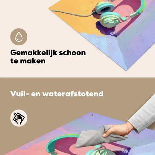 Koptelefoon - Mintgroen - Draad Inductie beschemer met haakjes middel -ky-schoon-nl