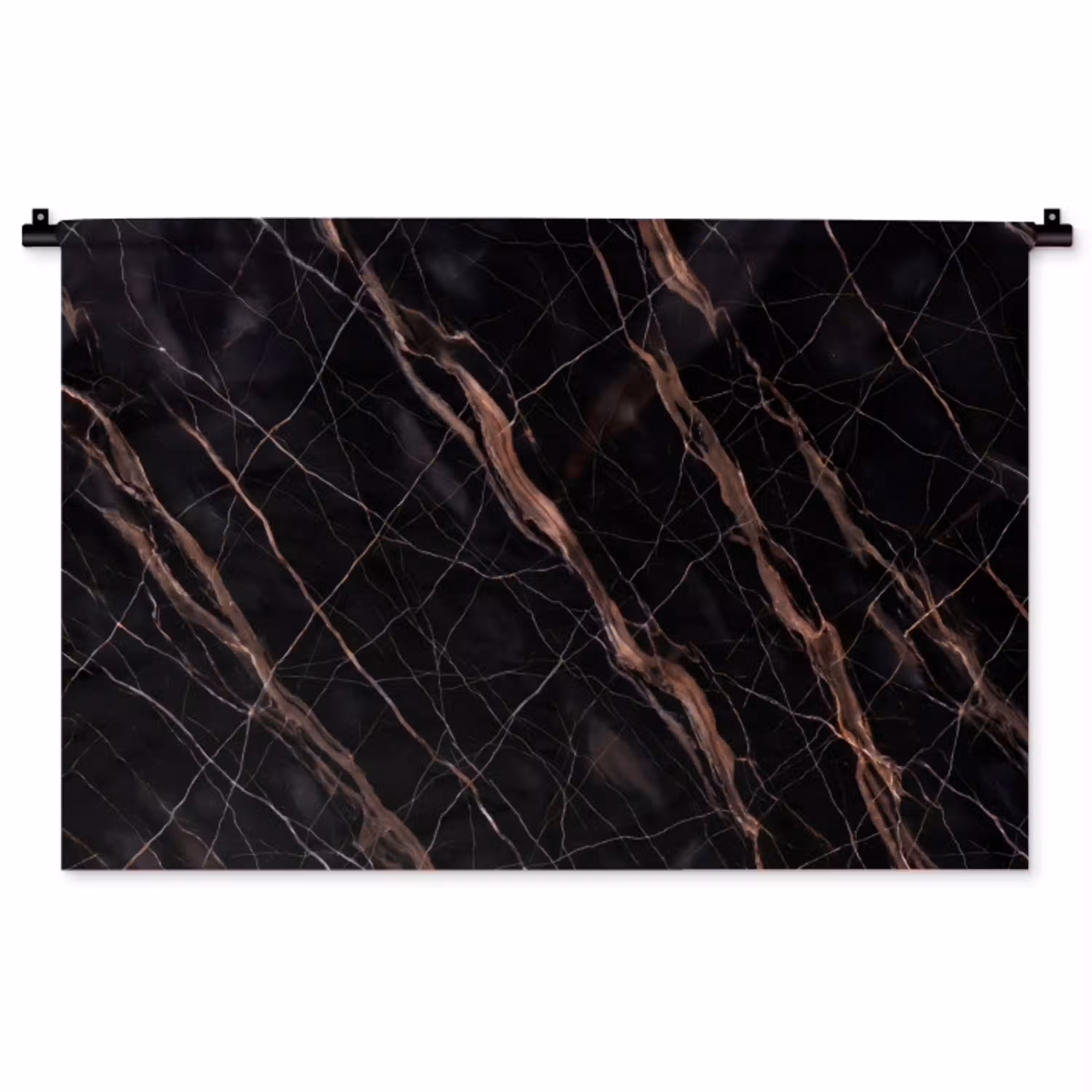 Marmer - Goud - Patroon - Luxe - Zwart Wandkleed katoen middel -zz3d