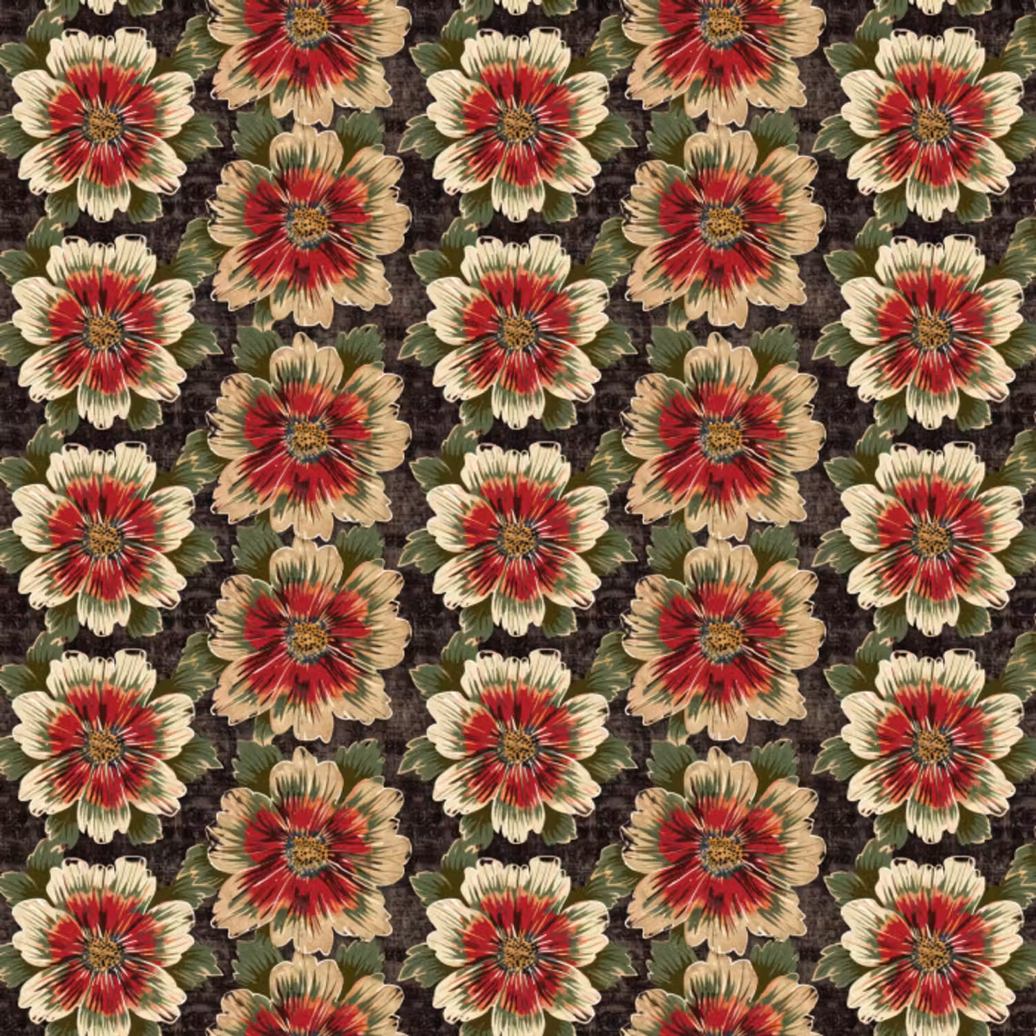 Behang - Bloemen - Klassiek - Patroon - Rood