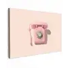Draaischijftelefoon - Retro - Roze canvas 2cm klein -z3d