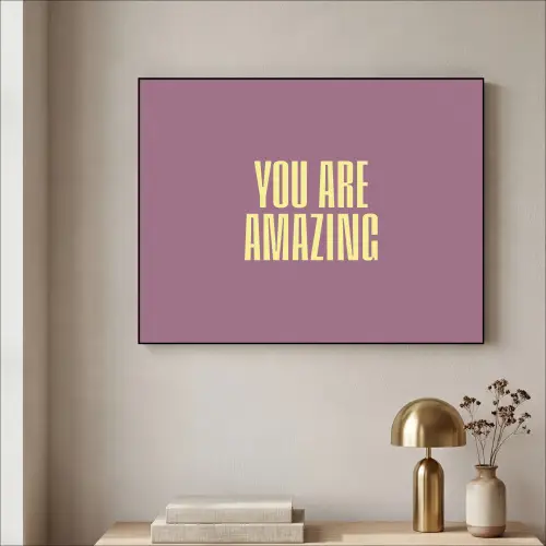 Tekst - Paars - Amazing Textielframe zwart klein -sfeer2