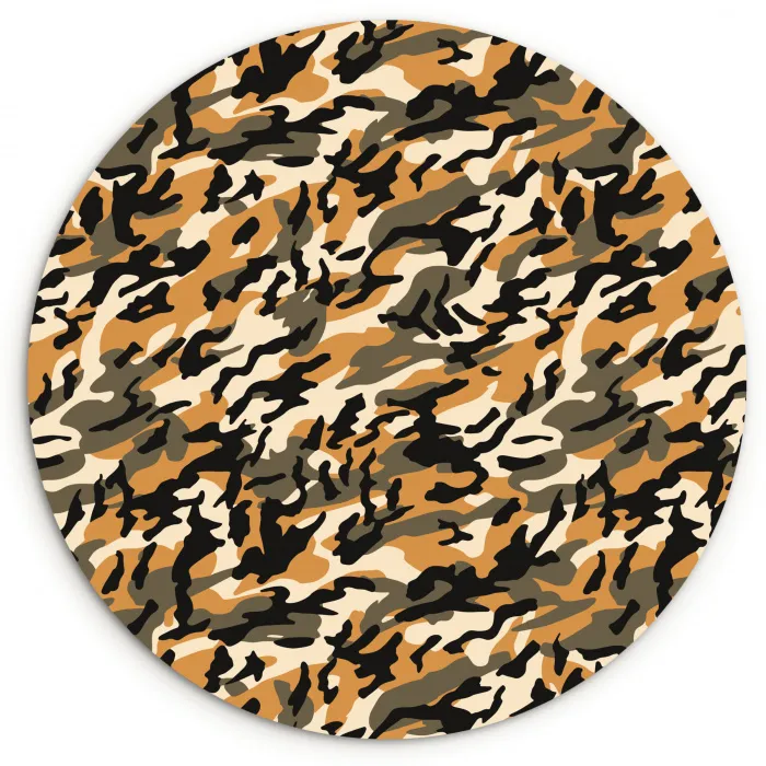 Camouflage - Aardetinten - Patroon Wandcirkel plexiglas klein 852 -3d