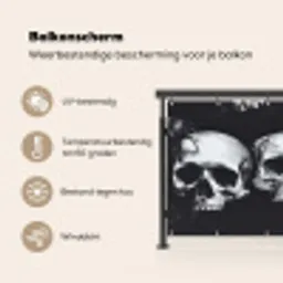 Schedels - Zwart - Contrast Balkonbeschermer Duitsland klein -specs_NL