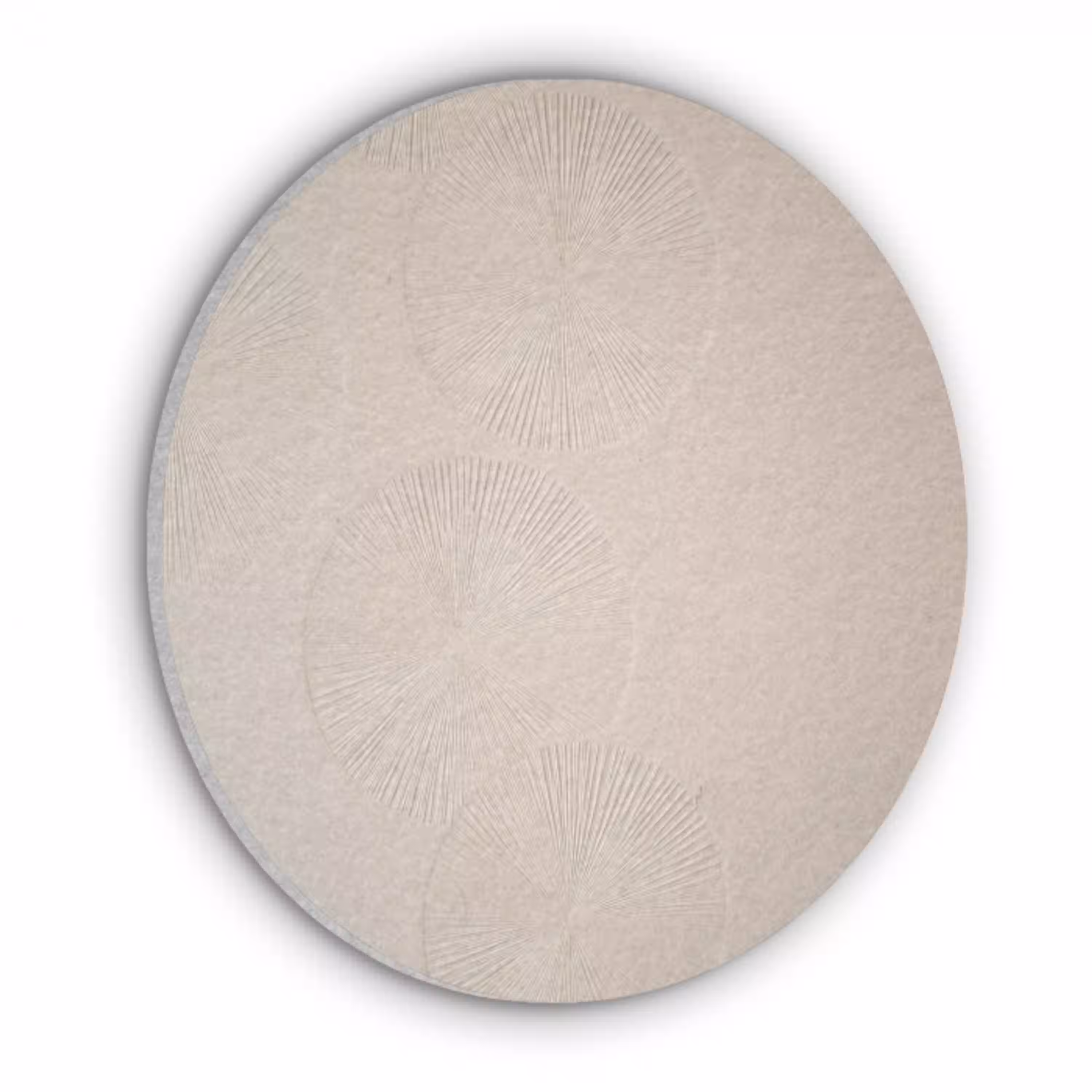 Japandi - Beige - Modern Akoestische PET Vilt - Rond klein -3d
