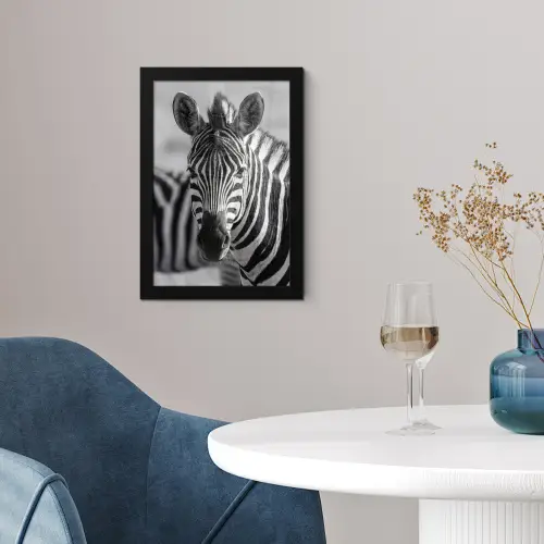 Zebra's - Zwart - Wit fotolijst zwart zonder passe partout klein -sfeer4