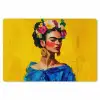 Frida Kahlo - Vrouw - Geel - Blauw - Bloemen Placemat vinyl groot -zzsfeer1_Kitchenyeah-website