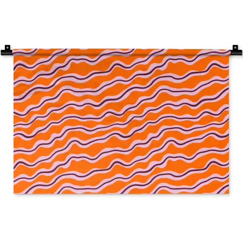 Retro - Golvend - Oranje Wandkleed katoen klein 269 -zz3d