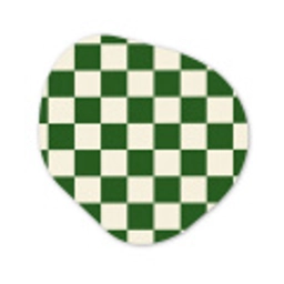 Schaakbord - Patroon - Groen Wandcirkel Organisch Forex 3mm klein 629 -3d