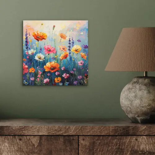 Bloemen - Natuur - Waterverf - Kunst aluminium wit klein -sfeer2