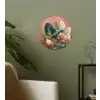 Tropische bladeren - Bloemen - Roze - groen Wandcirkel behangsticker klein -sfeer2