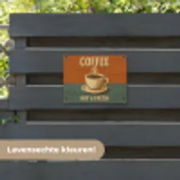 Koffie - Kop - Vintage - Quote tuinposter los doek klein -sfeer3