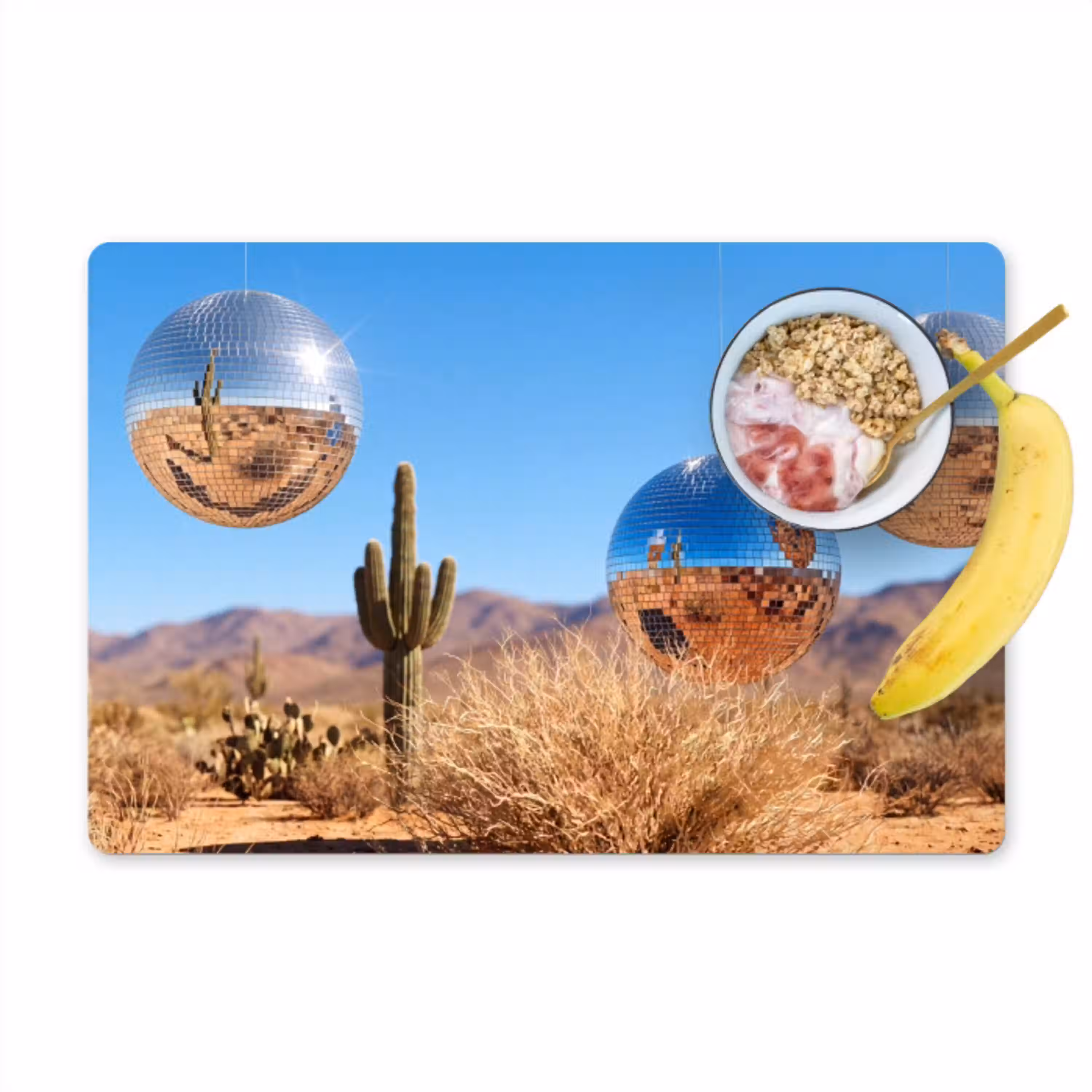Woestijn - Spiegelbal - Kunst Placemat vinyl groot -zzzproduct_Kitchenyeah-website