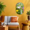 Bloemen - Natuur - Groen - Gras - Paars - Wit Wandcirkel Ovaal Forex klein -sfeer4
