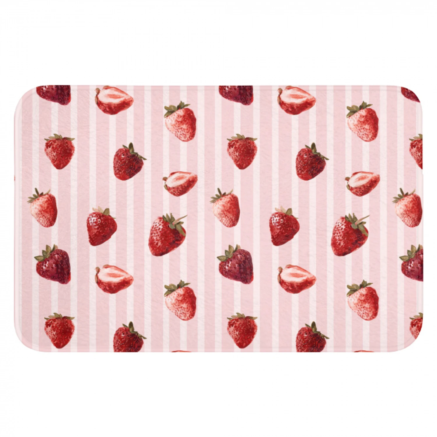Strepen - Aardbei - Roze Badmat klein 997 -3d