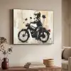 Street art - Motor - Jongen - Graffiti - Banksy Style Textielframe zwart klein -sfeer3