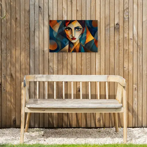 Portret - Abstract - Vormen Tuinposter op houten frame 2 cm dik klein -sfeer4