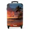 Strand met palmboom bij zonsondergang NBS - Handbagage koffer - Kinderen Unisex middel -productfoto_recht
