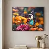 Vlinder - Dier - Kleurrijk - Bloemen - Natuur Textielframe zwart klein -sfeer2