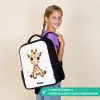 Giraffe met roze kauwgombal Rugzak - Zwart middel -sfeer6_NL