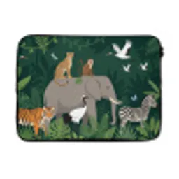 Tropisch - Jungle -  Groen laptophoes neopreen klein -3d
