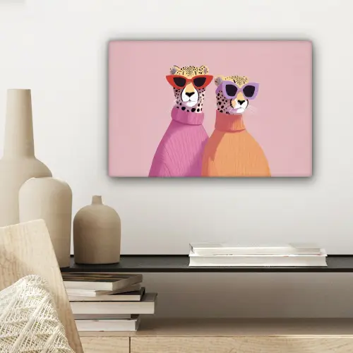 Jachtluipaarden - Zonnebrillen - Truien canvas 2cm klein -sfeer6