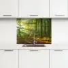 Zon - Bos - Bomen - Natuur - Herfst keuken achterwand 2 middel -3d