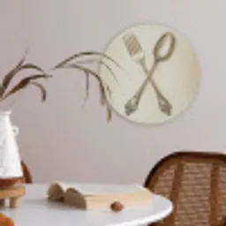 Beige - Vintage - Bestek Akoestische PET Vilt - Rond klein -sfeer3