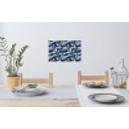 Botanisch - Patroon - Blauw Muursticker klein 286 -eettafel