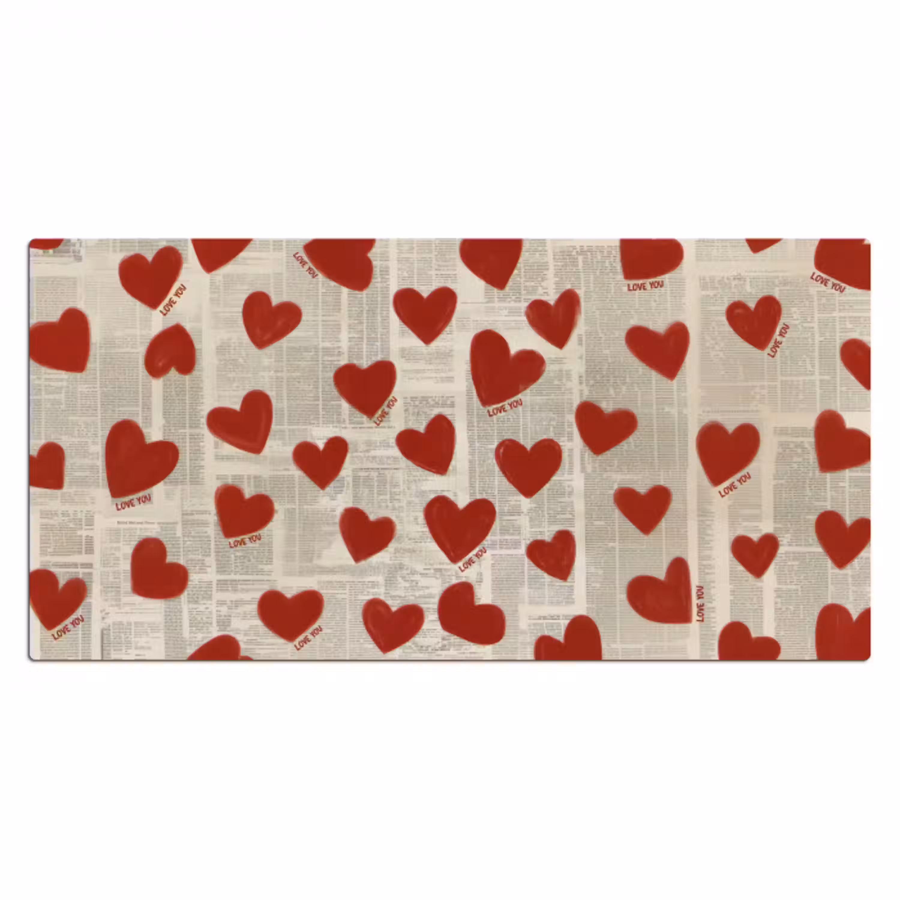 Hartjes - Krant - Loveyou Muismat XXL klein -3d_leeg