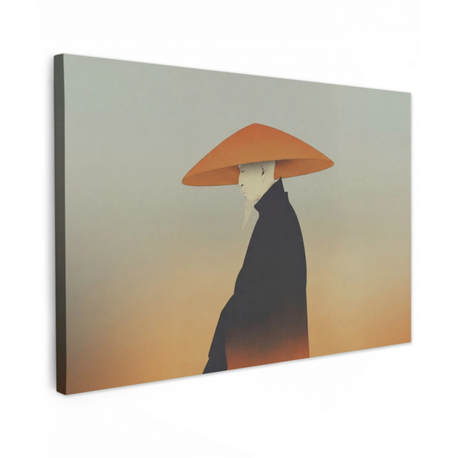 Minimalistisch - Silhouet - Oranje canvas 2cm klein -z3d