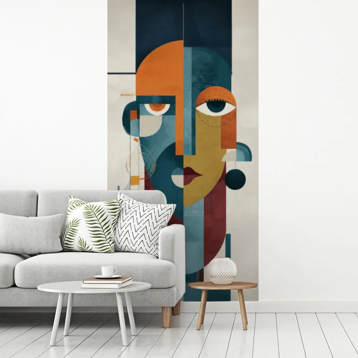 Geometrisch - Strakke vormen - Kleurrijk fotobehang vinyl groot -woonkamer