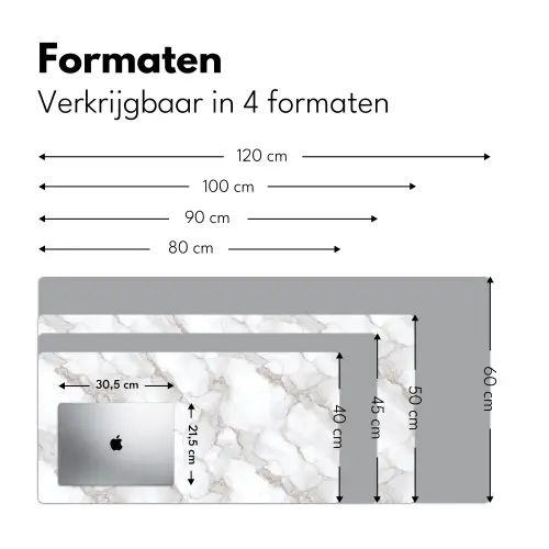 Wit - Marmer - Bruin Muismat XXL klein 681 -sfeer5