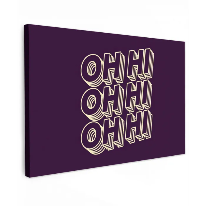 Oh hi - Paars - 3D Tuinposter op houten frame 2 cm dik klein -3d