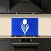 Tulp - Minimalistisch - Bladeren - Wit keuken achterwand spatscherm klein -sfeer1