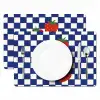 Geblokt - Blauw - Aardbeien Placemat vinyl groot -zzsfeer2_Kitchenyeah-website