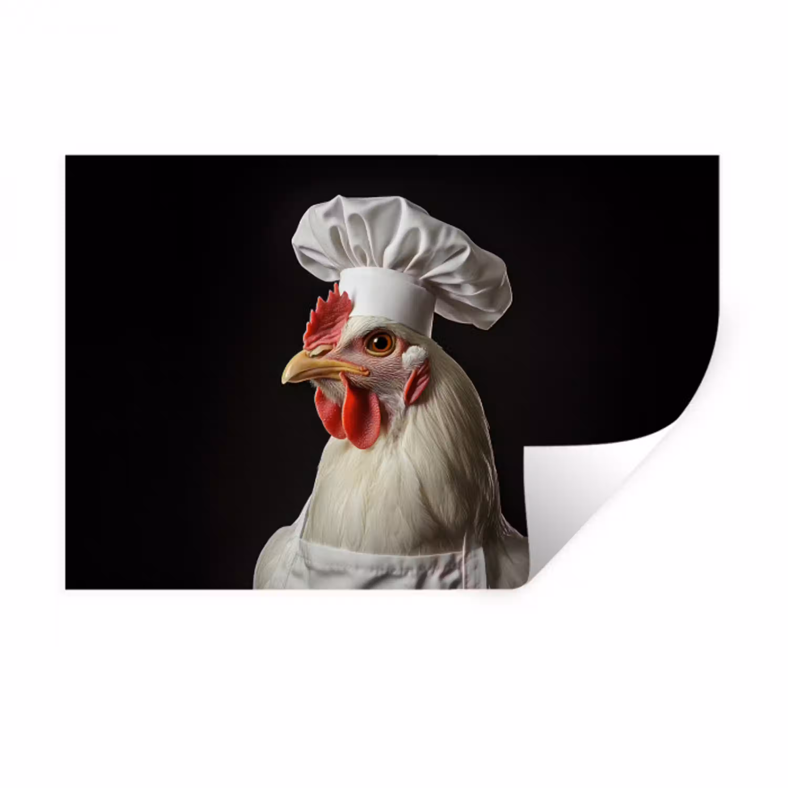 Kok - Rood - Kip Muursticker klein -3d