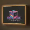Kubus - Kleurrijk - Raster Light Box met batterij (Wandlamp) middel -z3d_website