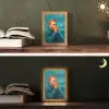 Portret - Klassiek - Blauw Light Box met kabel (Tafellamp) klein -sfeer3