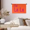 Oh la la - Oranje - Roze - Scheeflettertype Wandkleed katoen klein -tsfeer1_DE