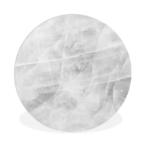 Marmer - Steen - Wit - Luxe - Marmerlook Wandcirkel kunststof plaat 5mm dik klein -3d