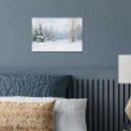 Bospad - Dennen - Sneeuw - Winter - Rustgevend poster papier klein -sfeer2