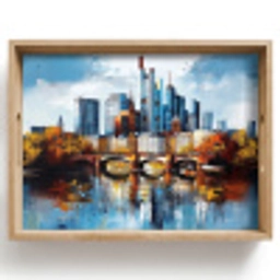 Bomen Frankfurt- Stad - Skyline - Brug Dienblad Rechthoek middel -z3d_shopping