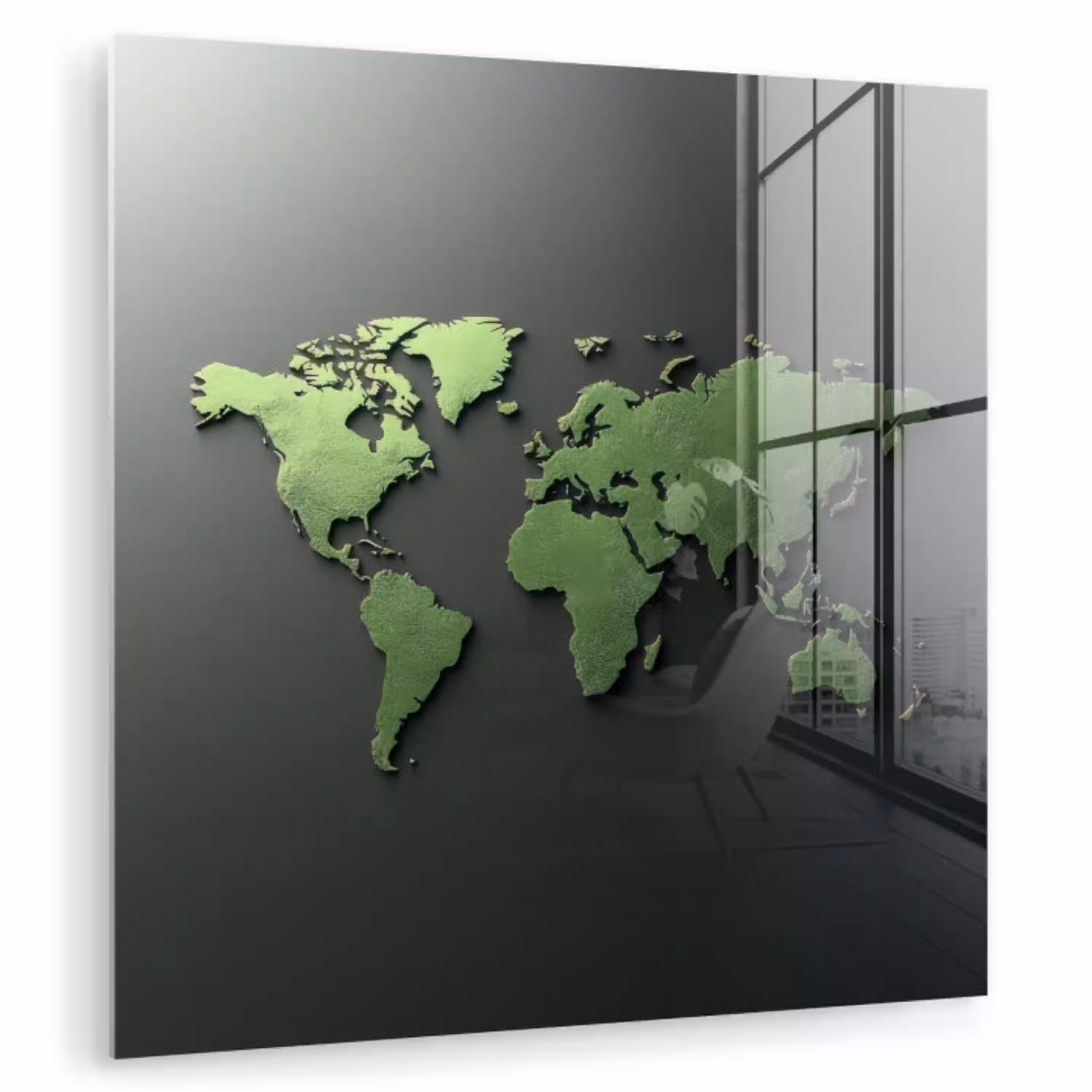 Leer - Groen - Wereldkaart plexiglas 5mm klein -zzzproduct_nieuw