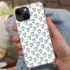 Hartjes patroon - Blauw - Beige - Liefde Crossbody Case iPhone 14 middel -sfeer3