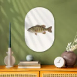 Vissen - Natuur - Vintage Wandcirkel Ovaal Forex klein -sfeer2