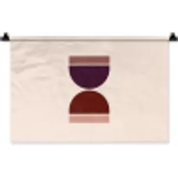 Zandloper - Symmetrisch - Rood - Paars Wandkleed katoen klein -zz3d