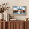 Bomen Frankfurt- Stad - Skyline - Brug Light Box met kabel (Tafellamp) klein -sfeer2