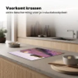 Lavendel - Landschap - Sereen - Paars Inductie beschermer vinyl 3mm middel -sfeer1