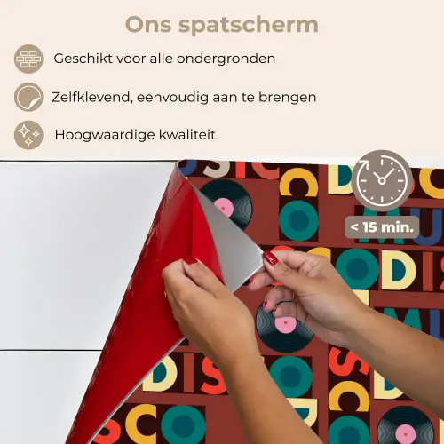Bruin - Retro - Disco - Patroon keuken achterwand spatscherm klein 900 -spatscherm_NL