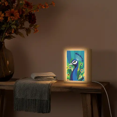 Pauw - Cirkels - Blauw Light Box met kabel (Tafellamp) klein -sfeer4